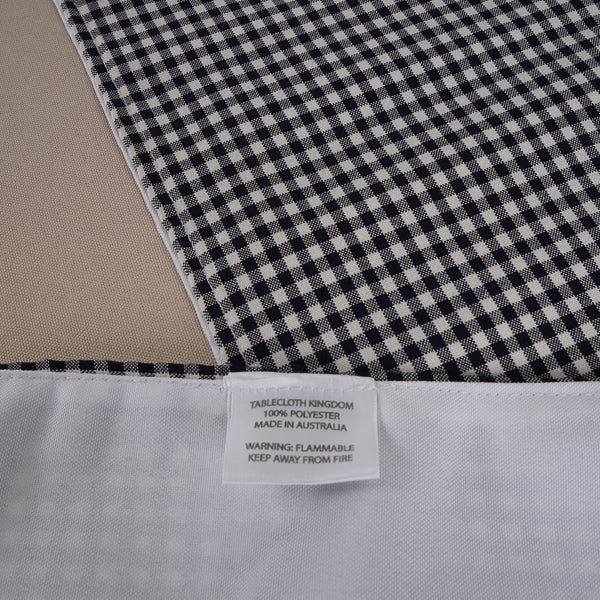 Country Gingham Check Dark Navy White Table Runner